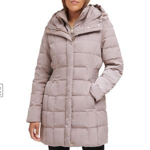 Cole Haan Women's Hooded Down Puffer Coat size XS - NWT - Gray